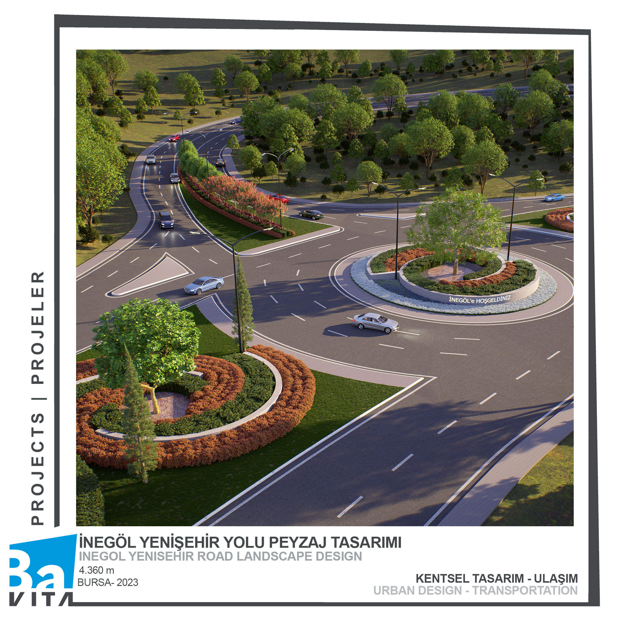 Bursa İnegöl Yenişehir Yolu Peyzaj Projesi